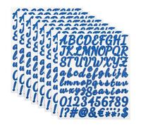 sourcing map 8 Sheet 672 Pcs Letter Number Stickers Kit, 1 Inch Self Adhesive Vinyl Cursive Alphabet Decals Script for Mailbox Sign DIY Crafts Decor, Dark Blue
