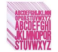 sourcing map 8 Sheet Vinyl Letter Stickers, 1 Inch, 2 Inch 416Pcs Self Adhesive Alphabet Stickers Waterproof Decals for Wall Poster Window DIY Crafts Art Making, Rose Red