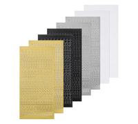 sourcing map 8 Sheets Nail Glitter Alphabet Letter Stickers Vinyl Waterproof 3D Small Upper Lower A to Z Self Adhesive for Nail Photo Scrapbook Decoration, Gold/Silver/White/Black