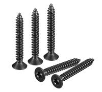 sourcing map #8 x 1-1/4-inch Flat Head Torx/Star Wood Screws, 100 Pcs 304 Stainless Steel, Full Threaded, Black Coated, Self-Tapping Screws Fit T20 Bit for Wood, Plastic and Soft Metal