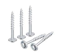 sourcing map #8 x 1-1/4" Round Washer Screws - 50pcs - Torx/Star Drive Head Wood Screws for Construction, Cabinets and Furniture, Silver