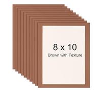 sourcing map 8 x 10 Cardboard Picture Frame, 10pcs Brown with Texture Photo Wall Display Paper Frame with Clear Film for Children's Drawing Artwork Display Gallery Wall Frame Exhibition