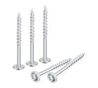 sourcing map #8 x 2-1/2" Round Washer Screws - 150pcs - Torx/Star Drive Head Wood Screws for Construction, Cabinets and Furniture, Silver