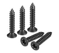 sourcing map #8 x 7/8-inch Flat Head Torx/Star Wood Screws, 50 Pcs 304 Stainless Steel, Full Threaded, Black Coated, Self-Tapping Screws Fit T20 Bit for Wood, Plastic and Soft Metal