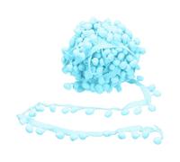 sourcing map 8 Yards Pom Poms Trim, 0.39" Wide Pompoms Balls Fringe Trim Ribbon Tassel Lace Accessory for DIY Craft Sewing Clothing Curtain Pillow Home Decoration(Peacock Blue)