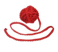 sourcing map 8 Yards Pom Trim Ribbon, 0.4" Wide Bright Red Pom Ball Fringe Trim Sewing Fringe Fabric Ribbon for DIY Crafts Curtain Clothes Pillow Home Decoration, 5mm