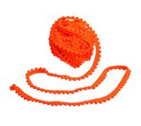 sourcing map 8 Yards Pom Trim Ribbon, 0.4" Wide Fluorescent Orange Pom Ball Fringe Trim Sewing Fringe Fabric Ribbon for DIY Crafts Curtain Clothes Pillow Home Decoration, 5mm
