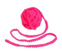 sourcing map 8 Yards Pom Trim Ribbon, 0.4" Wide Fluorescent Rose Red Pom Ball Fringe Trim Sewing Fringe Fabric Ribbon for DIY Crafts Curtain Clothes Pillow Home Decoration, 5mm
