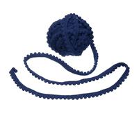 sourcing map 8 Yards Pom Trim Ribbon, 0.4" Wide Navy Blue Pom Ball Fringe Trim Sewing Fringe Fabric Ribbon for DIY Crafts Curtain Clothes Pillow Home Decoration, 5mm