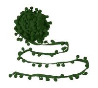 sourcing map 8 Yards Pom Trim Ribbon, 0.8" Wide Dark Green Pom Ball Fringe Trim Sewing Fringe Fabric Ribbon for DIY Crafts Curtain Clothes Pillow Home Decoration, 10mm