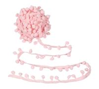 sourcing map 8 Yards Pom Trim Ribbon, 0.8" Wide Light Pink Pom Ball Fringe Trim Sewing Fringe Fabric Ribbon for DIY Crafts Curtain Clothes Pillow Home Decoration, 10mm
