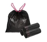 sourcing map 80 Count Trash Bags with Drawstring, 5.2 Gallon 20" Garbage Bags, Unscented Bathroom Trash Can Bin Liners Tear-Free Design for Home Office Kitchen Living Room Bedroom Car, Black