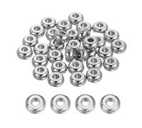 sourcing map 80 Pcs Flat Round Spacer Beads 6mm Stainless Steel Heishi Beads Rondelle Disc Loose Bead for Jewelry Making Earring Bracelet Necklace, Silver 2mm ID x 6mm H