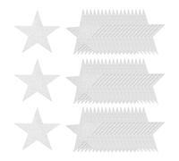 sourcing map 80 Pcs Glitter Star Cutouts, 5 Inch Star Shape Glitter Paper, Confetti Cut Outs for Bulletin Board Wall Party Decoration Supplies, Silver Tone