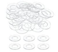 sourcing map 80 Pcs M12 PVC Flat Washers Clear Plain Washer 12mm ID 24mm OD 2mm Thick Round Flat Spacers for Screws Bolts Glass Shower Door Handle Bathroom