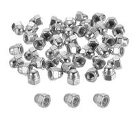 sourcing map 80 Pcs M3x0.5mm Acorn Cap Nuts, 304 Stainless Steel Metric Hex Cap Dome Head Hardware Nuts, Bright Finish for Light Fixtures, Machine, DIY Projects