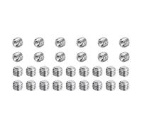 sourcing map 80 Pcs M6-1 x 5mm Grub Screws, 304 Stainless Steel Cup Point Allen Head Screws Internal Hex Socket Drive for Bathroom Fixtures Repair Furniture DIY Project