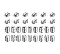 sourcing map 80 Pcs M6-1 x 8mm Grub Screws, 304 Stainless Steel Cup Point Allen Head Screws Internal Hex Socket Drive for Bathroom Fixtures Repair Furniture DIY Project