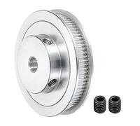 sourcing map 80 Teeth 10mm Bore Timing Pulley, Aluminium Synchronous Wheel Silver with M5 Screw for 3D Printer Belt, CNC Machine