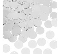 sourcing map 800 Pcs Flat Round Sequins 10mm/0.4 Inch Loose Paillettes Craft Sewing Sequins with Single Side Hole for DIY Embroidery Clothing Jewelry Making, Silver Tone