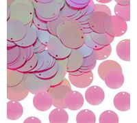 sourcing map 800 Pcs Flat Round Sequins 10mm/0.4 Inch Loose Paillettes Craft Sewing Sequins with Single Side Hole for DIY Embroidery Clothing Jewelry Making, AB Rose Red
