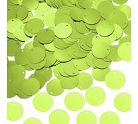 sourcing map 800 Pcs Flat Round Sequins 10mm/0.4 Inch Loose Paillettes Craft Sewing Sequins with Single Side Hole for DIY Embroidery Clothing Jewelry Making, Light Green