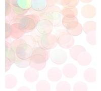 sourcing map 800 Pcs Flat Round Sequins 10mm/0.4 Inch Loose Paillettes Craft Sewing Sequins with Single Side Hole for DIY Embroidery Clothing Jewelry Making, AB Transparent