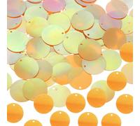 sourcing map 800 Pcs Flat Round Sequins 10mm/0.4 Inch Loose Paillettes Craft Sewing Sequins with Single Side Hole for DIY Embroidery Clothing Jewelry Making, AB Orange