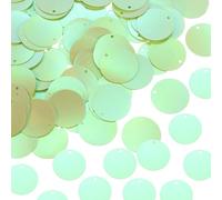 sourcing map 800 Pcs Flat Round Sequins 10mm/0.4 Inch Loose Paillettes Craft Sewing Sequins with Single Side Hole for DIY Embroidery Clothing Jewelry Making, AB Light Green