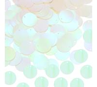 sourcing map 800 Pcs Flat Round Sequins 10mm/0.4 Inch Loose Paillettes Craft Sewing Sequins with Single Side Hole for DIY Embroidery Clothing Jewelry Making, AB Beige