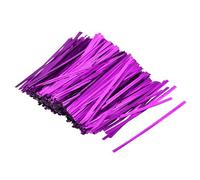 sourcing map 800Pcs 4 Inches Metallic Twist Ties Reusable Plastic Bag Ties Decorative Ties for Bread Candy Bag Gift Wrapping Parties Decoration Bakery Bags, Purple