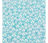 sourcing map 800Pcs Faux Pearl for Crafting, 3-8mm No Hole ABS Round Pearls for Vase Fillers, Jewelry Making, Vase Filler, Cosmetic Boxes, DIY Parts, Table Scatter, Home Decoration, Light Blue