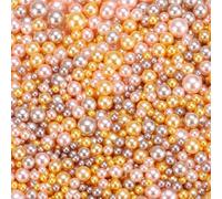 sourcing map 800Pcs Faux Pearl for Crafting, 3-8mm No Hole ABS Round Pearls for Vase Fillers, Jewelry Making, Vase Filler, Cosmetic Boxes, DIY Parts, Table Scatter, Home Decor, Gold/Pink/Silver
