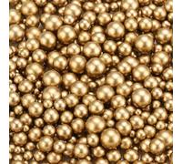 sourcing map 800Pcs Faux Pearl for Crafting, 3-8mm No Hole ABS Round Pearls for Vase Fillers, Jewelry Making, Vase Filler, Cosmetic Boxes, DIY Parts, Table Scatter, Home Decor, Champagne Gold