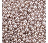 sourcing map 800Pcs Faux Pearl for Crafting, 3-8mm No Hole ABS Round Pearls for Vase Fillers, Jewelry Making, Vase Filler, Cosmetic Boxes, DIY Parts, Table Scatter, Home Decoration, Light Brown