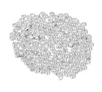 sourcing map 800Pcs Round Crimp Beads, 2mm Metal Spacer Loose Beads Metal Clamp Ends Tiny Stoppers Bead for Bracelet Jewelry Making Craft DIY, Silver