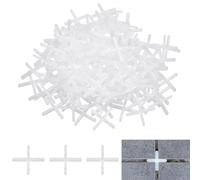 sourcing map 800Pcs Tile Spacers, 2mm 3/32" Cross Shape Wall Floor Tile Spacer Tiling Tools for Ceramic Tile Installation (PE Plastic, White)