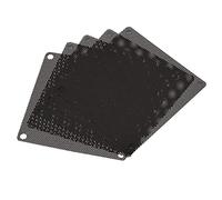 sourcing map 80mm Computer Fan Filter Grills PVC Mesh Dustproof Case Cover for Computers, Black Pack of 5