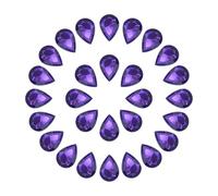 sourcing map 80Pcs 10 x 14 mm Teardrop Rhinestones Acrylic Pointed Back Rhinestone Beads Gems for Jewelry Making Costume Crystal Embellishments Crafts, Dark Purple