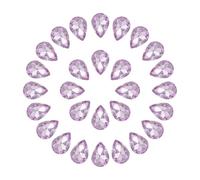 sourcing map 80Pcs 10 x 14 mm Teardrop Rhinestones Acrylic Pointed Back Rhinestone Beads Gems for Jewelry Making Costume Crystal Embellishments Crafts, Light Purple