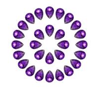 sourcing map 80Pcs 13 x 18 mm Teardrop Rhinestones Acrylic Pointed Back Rhinestone Beads Gems for Jewelry Making Costume Crystal Embellishments Crafts,Deep Purple
