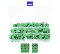 sourcing map 80PCS 2Pin & 3Pin PCB Mount Screw Terminal Block Connectors 5mm/0.2inch Pitch Circuit Board Connectors for Home Appliances, Industrial Projects, Automobiles(Green)