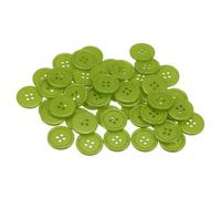 sourcing map 80pcs 36L Sewing Buttons 7/8"(23mm) Resin Round Flat 4-Hole Craft Buttons for Sewing Clothing and DIY, Green