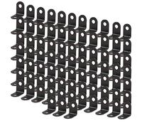 sourcing map 80pcs Angle Bracket Metal 12x12mm Black Corner Brace Fastener L Shaped Right Angle Brackets Corner Protector Shelf Support with Screws for Furniture