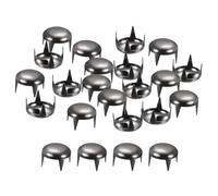 sourcing map 80Pcs Black Round Dome Rivets, 10mm Brass Spike Studs Spots Punk Rock Nailheads Claw Beads for DIY Clothes Belt Bag Shoes Bracelet Leather Craft