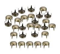 sourcing map 80Pcs Bronze Round Dome Rivets, 5mm Brass Spike Studs Spots Punk Rock Nailheads Claw Beads for DIY Clothes Belt Bag Shoes Bracelet Leather Craft