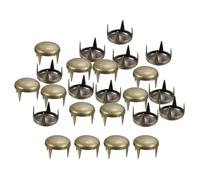 sourcing map 80Pcs Bronze Round Dome Rivets, 9mm Brass Spike Studs Spots Punk Rock Nailheads Claw Beads for DIY Clothes Belt Bag Shoes Bracelet Leather Craft