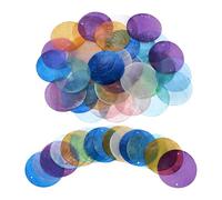 sourcing map 80Pcs Capiz Shells 2" Round Natural Shells with 2 Holes for Seashell Wind Chimes Curtain Shell Garland DIY Craft Wedding Home Decoration, Multicolor