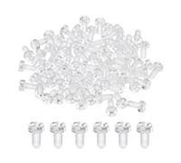 sourcing map 80Pcs Clear Acrylic Screws, M4x8mm PC Plastic Phillips Round Head Screw Metric Coarse Thread Bolts for Machine Accessories, Transparent