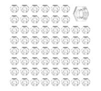sourcing map 80Pcs Clear Hex Nuts, M2.5 Metric Coarse Thread Hexagon Machine Acrylic Screw Nuts for Machine Fasteners DIY Use